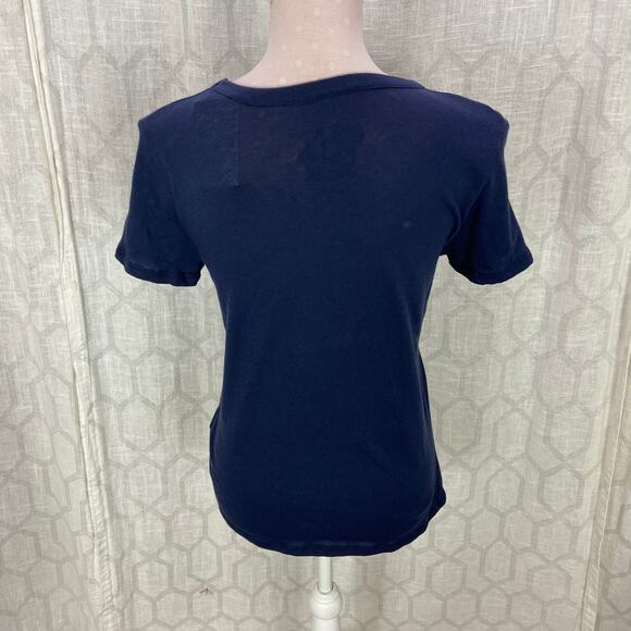 CHASER Woodstock Navy Blue Tee Sz S Retro 60s Short Sleeve Cotton Knit - Picture 4 of 7